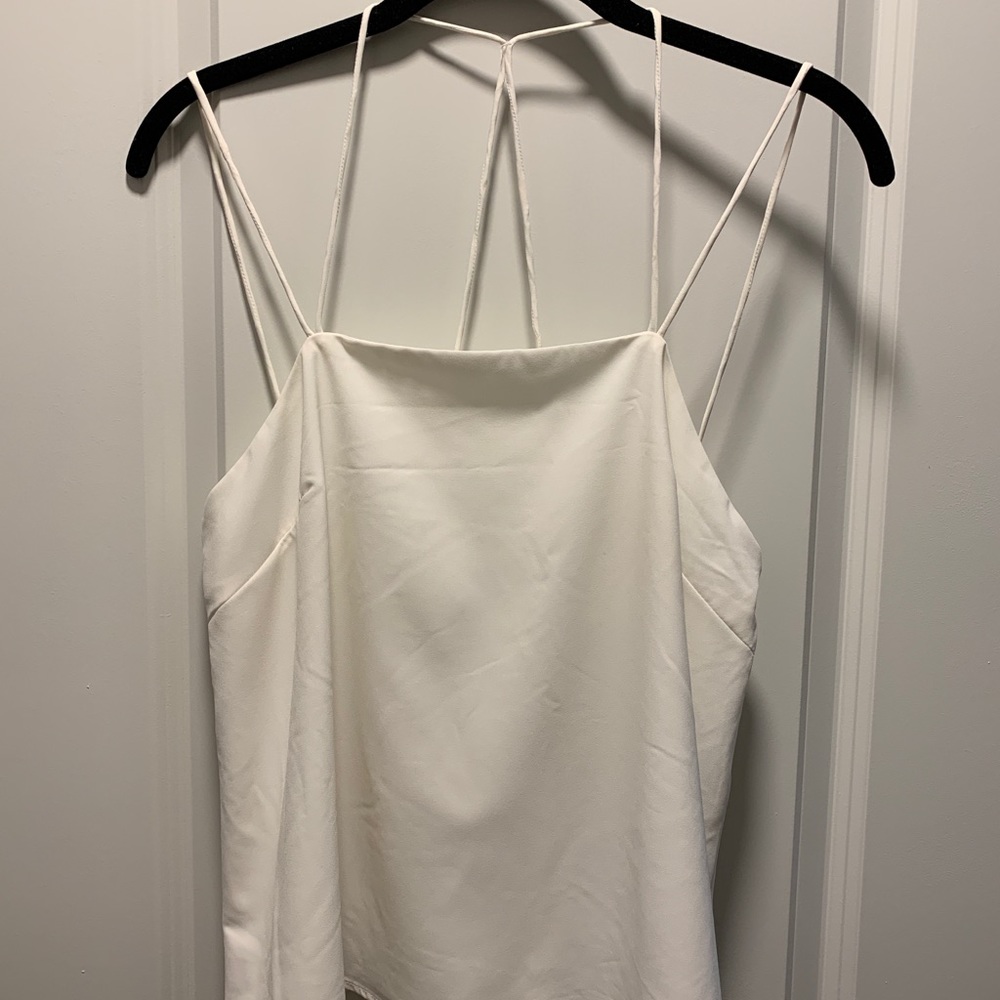 White strappy tank